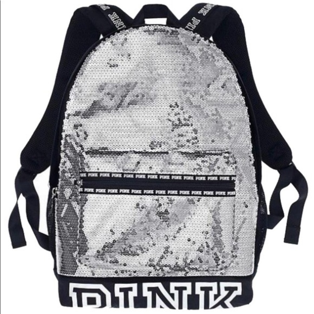 VS Pink • Silver sequence bling backpack